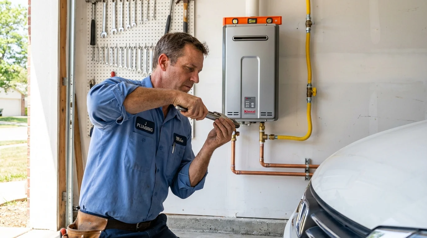Tankless water heater installation by a Johns Plumbing LLC plumber in Kalama
